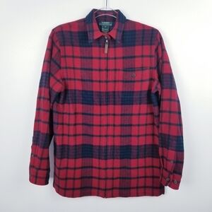 Ralph Lauren 100% Lambswool Plaid Zip Blazer size Small